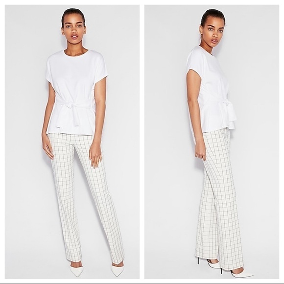 EXPRESS Crew neck Tie-waist Top Petite - Picture 1 of 11